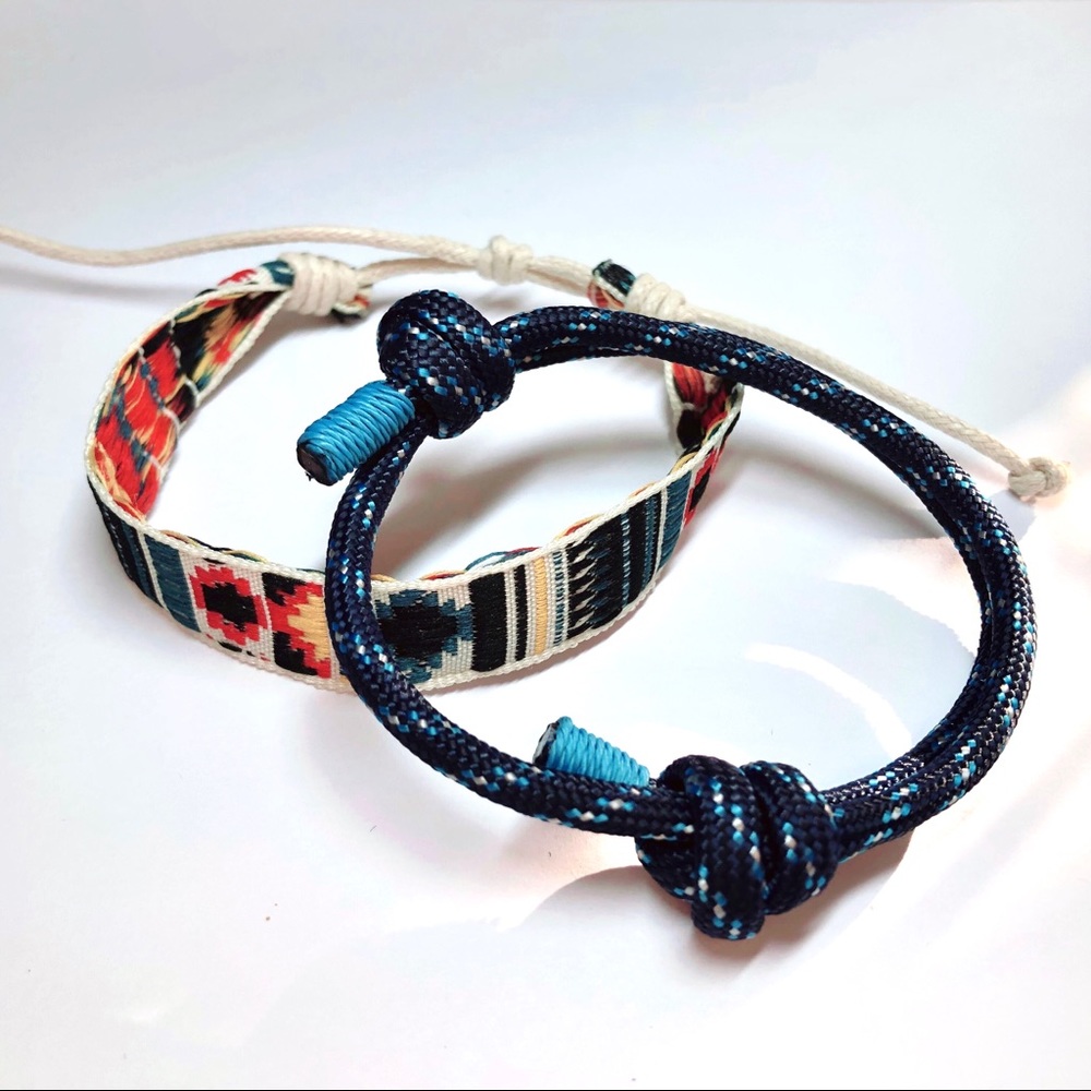 Cord Rope & Southwestern Weave Bracelet